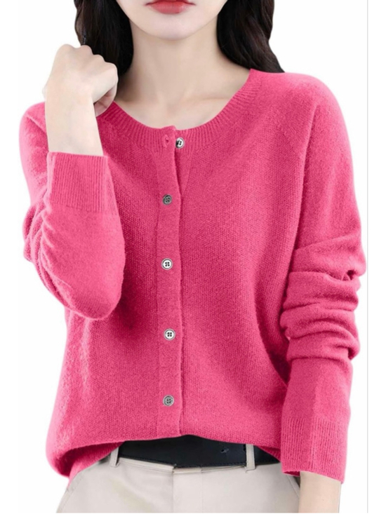 Saodimallsu Sweaters - NEW Rose Red Pearl Button Cardigan M